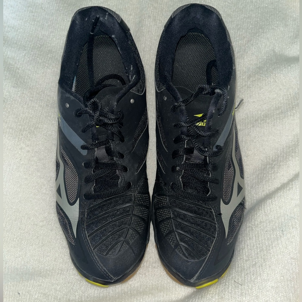 Asics Mizuno Wave Lightning Z3 Volleyball Shoe Black / Silver / Yellow Size 9